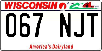 WI license plate 067NJT