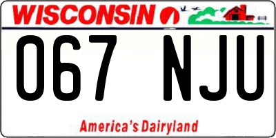 WI license plate 067NJU
