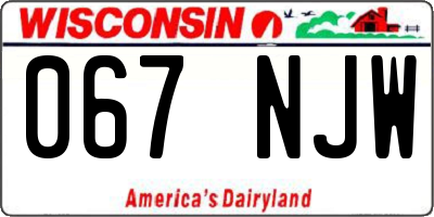 WI license plate 067NJW