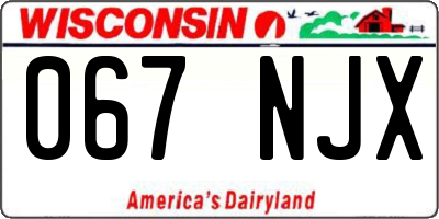 WI license plate 067NJX