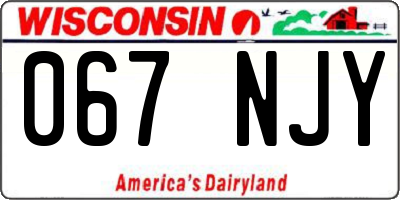WI license plate 067NJY