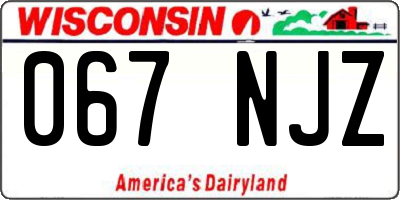 WI license plate 067NJZ
