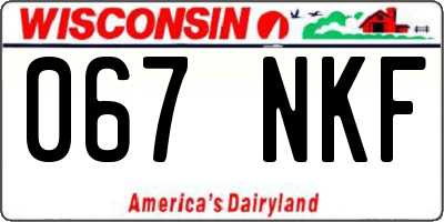 WI license plate 067NKF