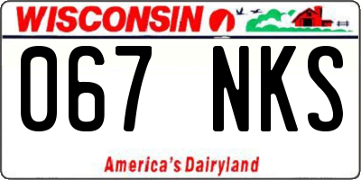 WI license plate 067NKS