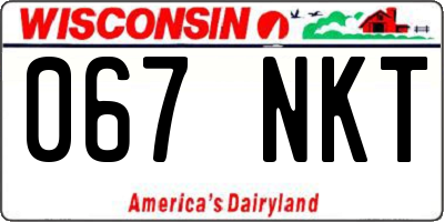 WI license plate 067NKT