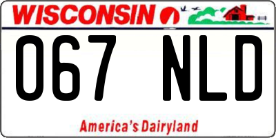 WI license plate 067NLD