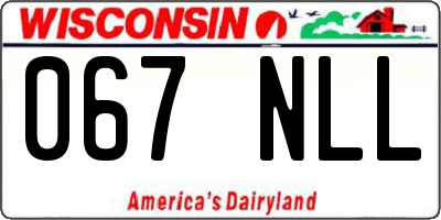 WI license plate 067NLL