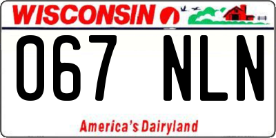 WI license plate 067NLN