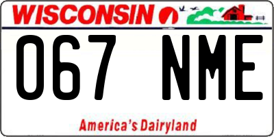 WI license plate 067NME