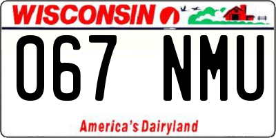 WI license plate 067NMU