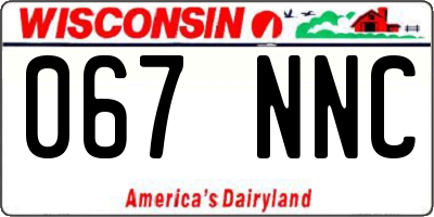 WI license plate 067NNC