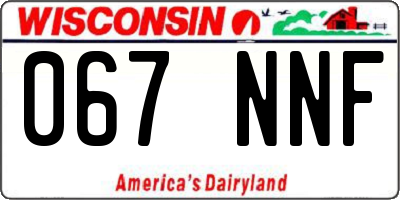 WI license plate 067NNF