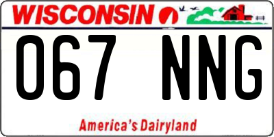 WI license plate 067NNG