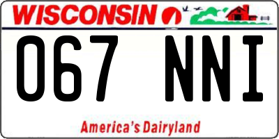 WI license plate 067NNI