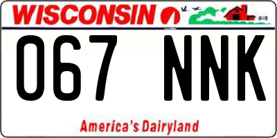 WI license plate 067NNK