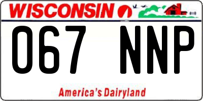 WI license plate 067NNP