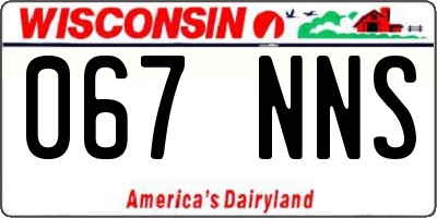 WI license plate 067NNS