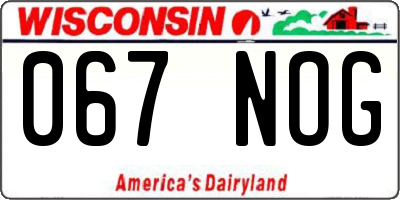 WI license plate 067NOG