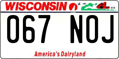 WI license plate 067NOJ