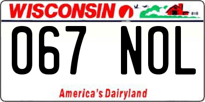 WI license plate 067NOL