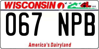 WI license plate 067NPB