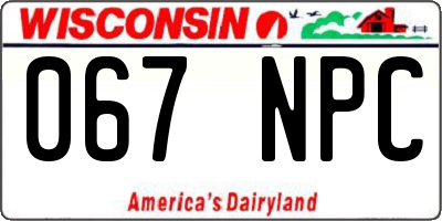 WI license plate 067NPC
