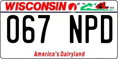 WI license plate 067NPD