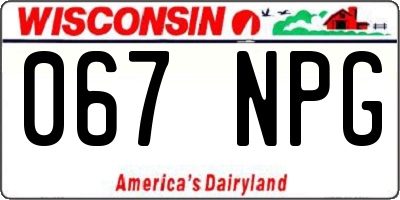 WI license plate 067NPG