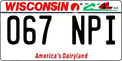 WI license plate 067NPI