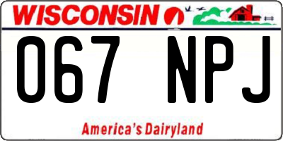 WI license plate 067NPJ