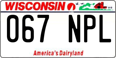 WI license plate 067NPL