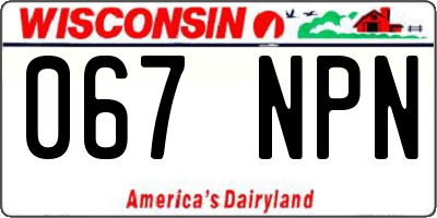 WI license plate 067NPN