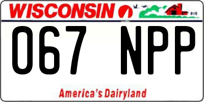WI license plate 067NPP
