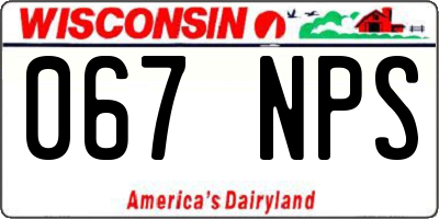 WI license plate 067NPS