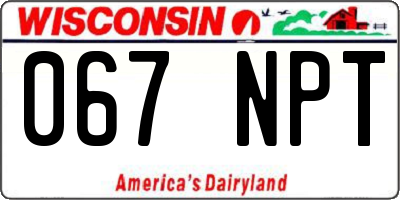 WI license plate 067NPT