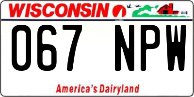 WI license plate 067NPW