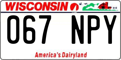 WI license plate 067NPY