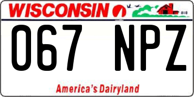WI license plate 067NPZ