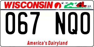 WI license plate 067NQO