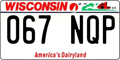 WI license plate 067NQP