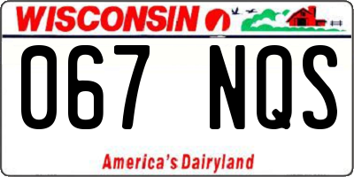 WI license plate 067NQS