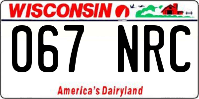 WI license plate 067NRC