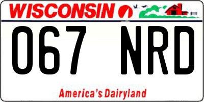WI license plate 067NRD