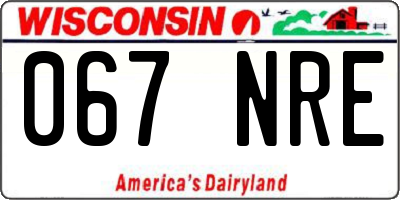 WI license plate 067NRE