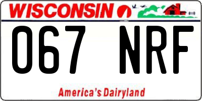 WI license plate 067NRF