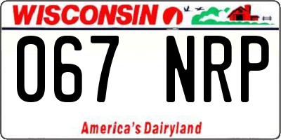 WI license plate 067NRP
