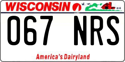 WI license plate 067NRS