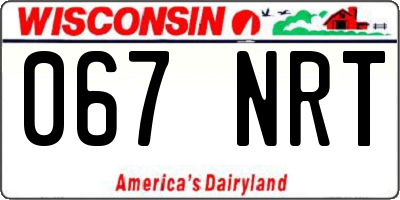 WI license plate 067NRT