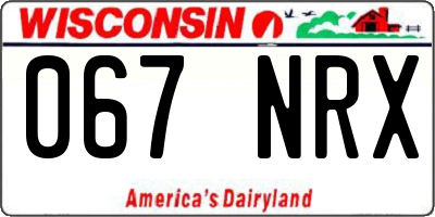 WI license plate 067NRX
