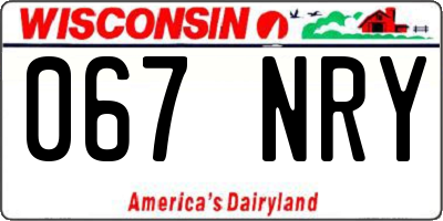 WI license plate 067NRY